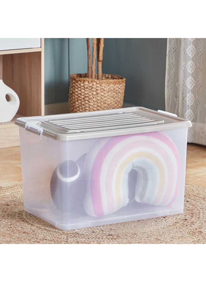Home Box - جوانا صندوق تخزين شفاف متعدد الأغراض بعجلات وغطاء قابل للقفل 75 لتر - Image 1