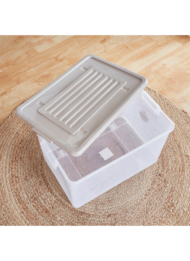 Home Box - جوانا صندوق تخزين شفاف متعدد الأغراض بعجلات وغطاء قابل للقفل 75 لتر - Image 1