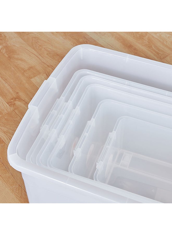 Home Box - جوانا صندوق تخزين شفاف متعدد الأغراض بعجلات وغطاء قابل للقفل 75 لتر - Image 1