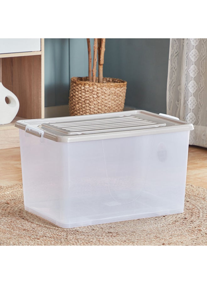 Home Box - جوانا صندوق تخزين شفاف متعدد الأغراض بعجلات وغطاء قابل للقفل 75 لتر - Image 1