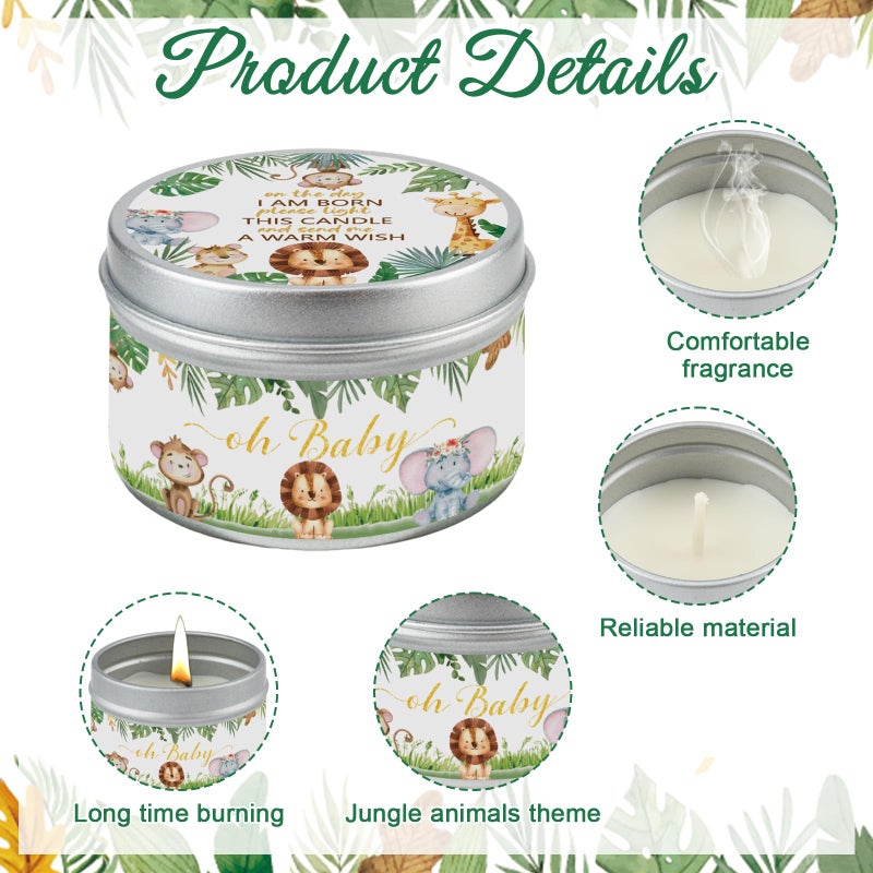 Nlicrst 24Pcs Jungle Animal Baby Shower Party Candles, Lavender Scented Candles for Baby Shower Favors, Christening & Birthday Parties, Gender Reveal Return Gifts - Image 3