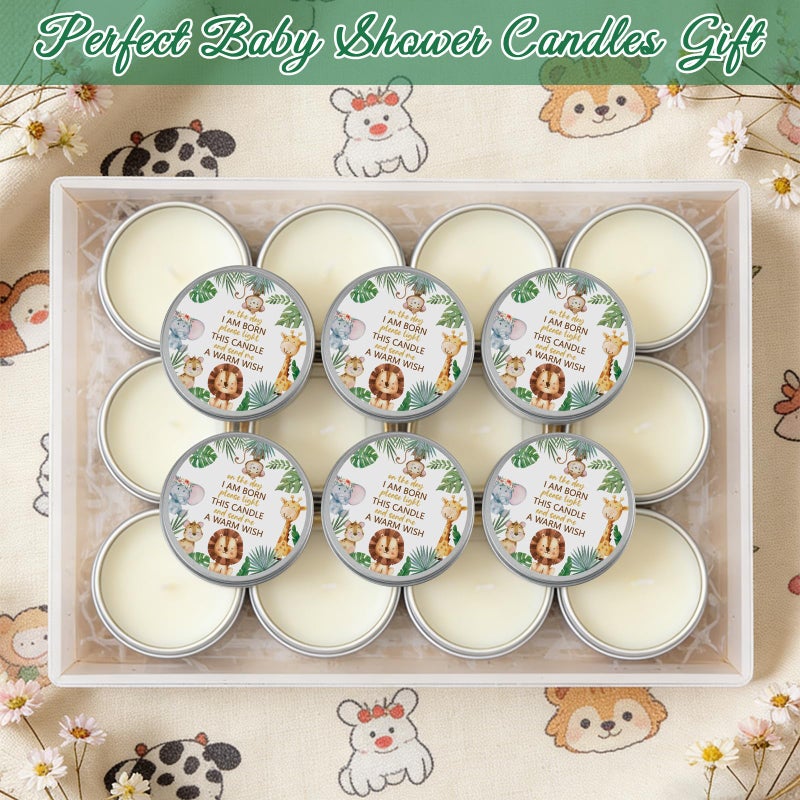 Nlicrst 24Pcs Jungle Animal Baby Shower Party Candles, Lavender Scented Candles for Baby Shower Favors, Christening & Birthday Parties, Gender Reveal Return Gifts - Image 5