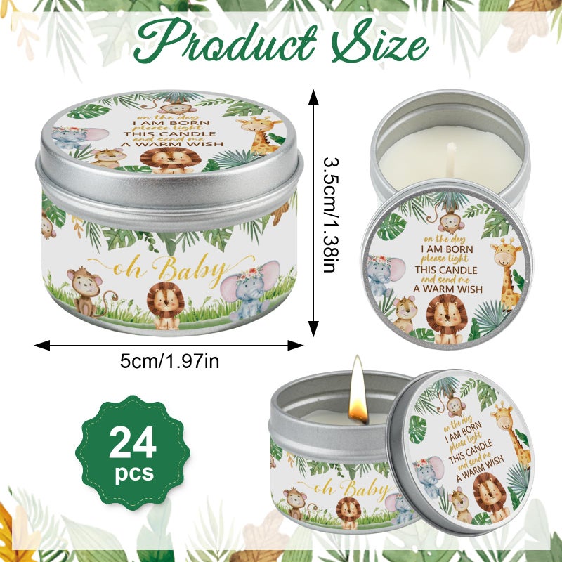 Nlicrst 24Pcs Jungle Animal Baby Shower Party Candles, Lavender Scented Candles for Baby Shower Favors, Christening & Birthday Parties, Gender Reveal Return Gifts - Image 2