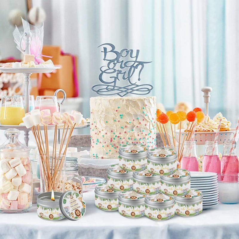 Nlicrst 24Pcs Jungle Animal Baby Shower Party Candles, Lavender Scented Candles for Baby Shower Favors, Christening & Birthday Parties, Gender Reveal Return Gifts - Image 4