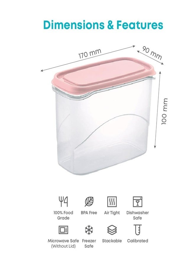 All Time Frostee Modular Multi-Purpose Plastic Containers Set Of 3 With Lid For Kitchen Storage | Food Grade |Freezer Safe |Bpa Free |Leak Proof| (950 Ml, Pink) - Image 4
