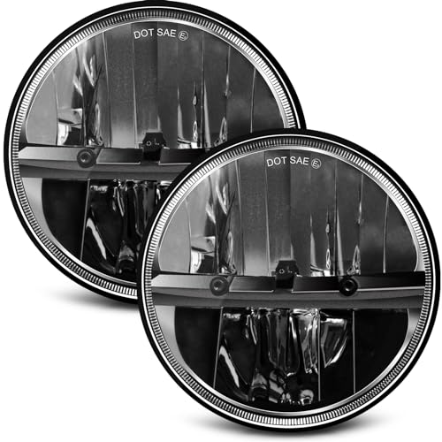 ZIMABLUE 7 inch LED Headlight 2PCS Cool White High Low Beam Plug and Play 7" round Headlights H6024 LED Headlight DOT Approved Compatible with Jeep Wrangler JK TJ CJ, Truck SUV etc (Reflector (2pcs)) - Image 1