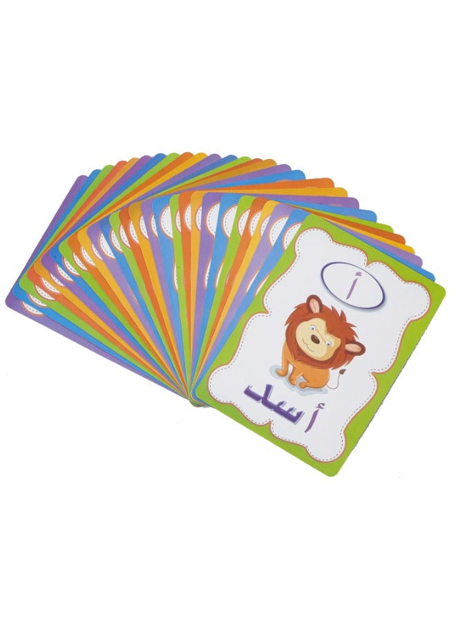 28-Piece Arabic Learning Flashcards, Erasable Font Practice Flashcards, Double Sided Early Education Flash Card, Puzzle Early Education Fun Cards, Educational Learning Toy for Early Education Training - Image 2