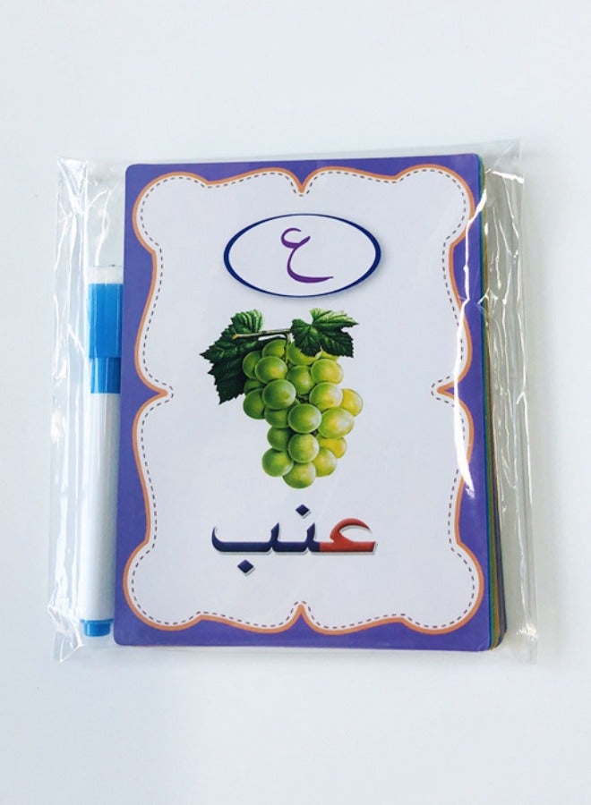 28-Piece Arabic Learning Flashcards, Erasable Font Practice Flashcards, Double Sided Early Education Flash Card, Puzzle Early Education Fun Cards, Educational Learning Toy for Early Education Training - Image 5