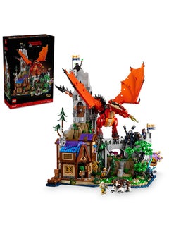LEGO 21348 أفكار زنزانات والتنانين: قصة التنين الأحمر، مجموعة بناء للبالغين، فكرة هدية D&D، مجموعة بناء خيالية إبداعية، تم إنشاؤها بالتعاون مع ويزارز أوف ذا كوست (3745 قطعة)  - Image 1