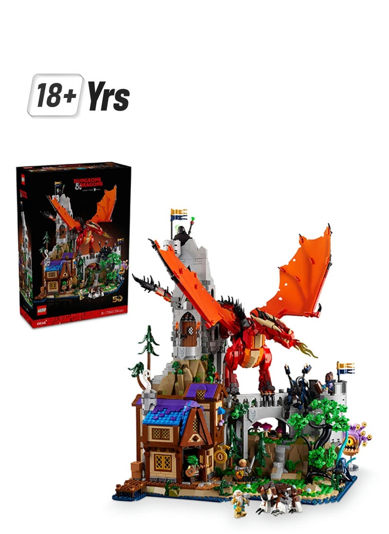 LEGO 21348 أفكار زنزانات والتنانين: قصة التنين الأحمر، مجموعة بناء للبالغين، فكرة هدية D&D، مجموعة بناء خيالية إبداعية، تم إنشاؤها بالتعاون مع ويزارز أوف ذا كوست (3745 قطعة)  - Image 1