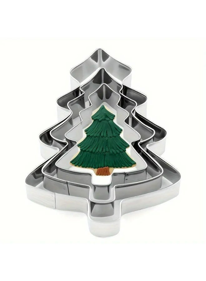 Kandid Christmas Cookie Cutter Set, Stainless Steel Holiday Baking Moulds, Kitchen Tools for Gingerbread (3pcs Tree) - Image 1