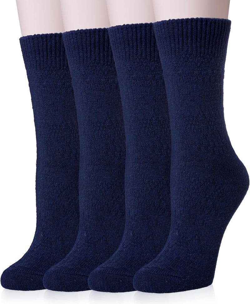 Wool Socks for Women Merino Wool Boot Hiking Thick Thermal Warm Winter Crew Cushion Cozy Work Socks 5 Pairs