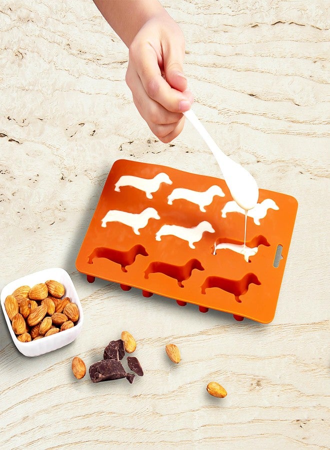 LYWUU Dachshund Dog Shaped Silicone Ice Cube Molds and Tray Brown - Image 3