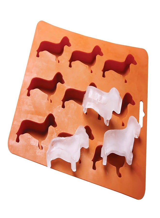 LYWUU Dachshund Dog Shaped Silicone Ice Cube Molds and Tray Brown - Image 1