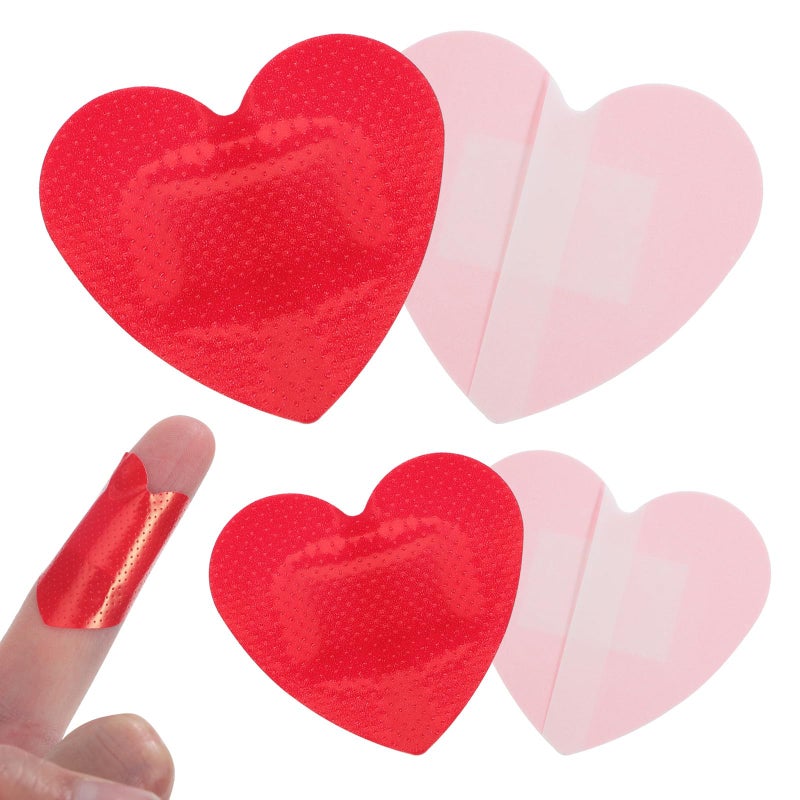 Heart Shaped Adhesive Bandages 25 Pack Waterproof Breathable Wound Covers For First Aid - Image 2