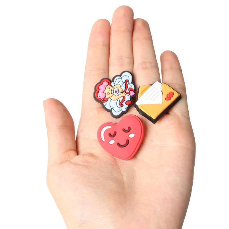 mortd Valentine's Day Shoe Decor Charms, 20 Pcs Love Cute Charms for Shoe Wristband Clog Decoration, PVC Shoe Accessories for Women Valentine's Day Party Supplies Birthday Gifts - Image 2