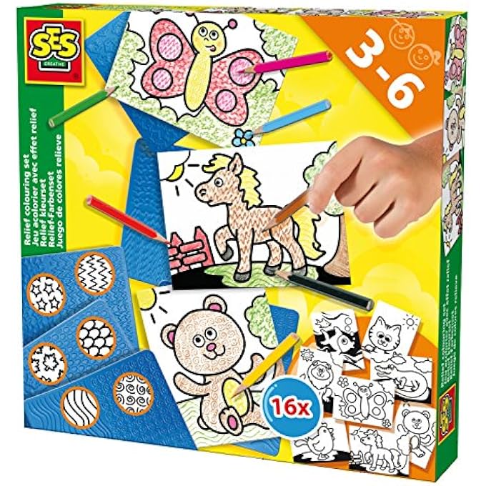 SES Creative RELIEF COLOURING SET - Image 1