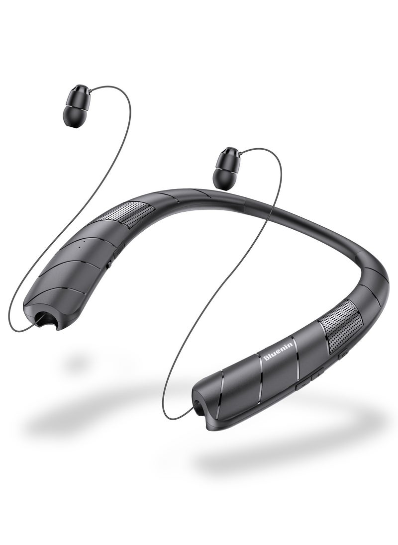 Neck -Mounted Neck Headphones Can Be Placed With Audiopathic Telescopic Bluetooth Speaker Surround Stereo Double -Ear Call Wireless Bluetooth Headset Speakers 2 -in -1