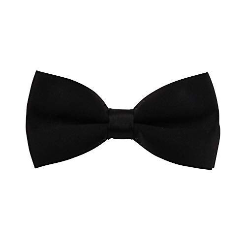 GUCHOL Boys Bow Tie Pocket Square Necktie - 3 Piece Set for Kids with Wedding Praty (Black, 1-6 Year) - Image 4