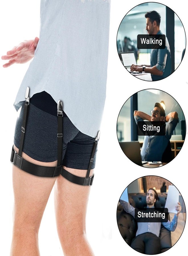 Luyena Shirt Stays,2 Pcs Black Adjustable Holder Straps For Men And Women,Keeps You Tucked All Day - Image 2