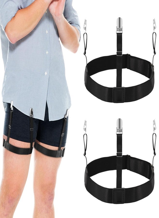 Luyena Shirt Stays,2 Pcs Black Adjustable Holder Straps For Men And Women,Keeps You Tucked All Day - Image 1
