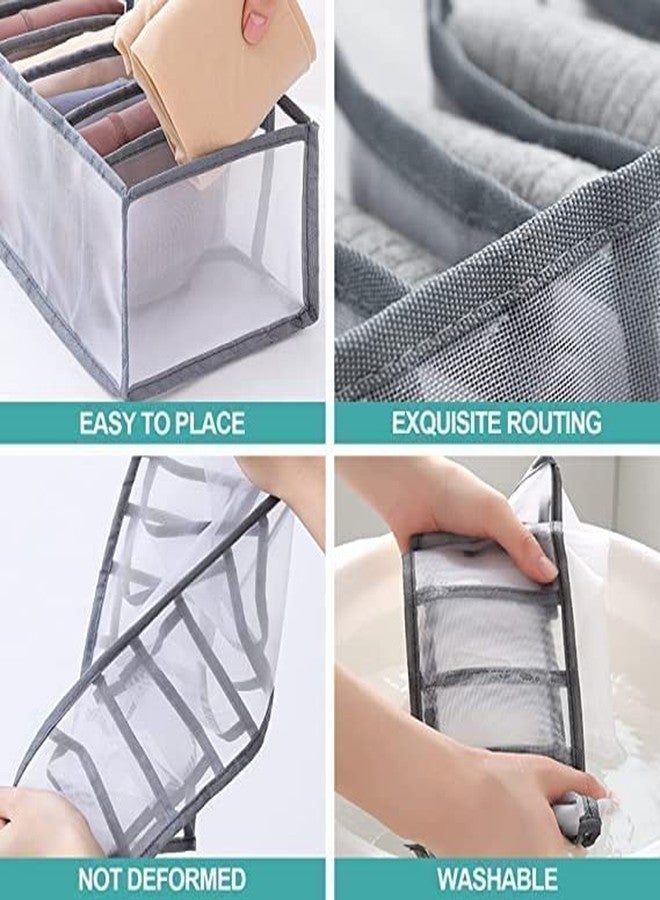 CREATIVNEST 7 Compartment Storage Box Foldable for Jeans, T-Shirts, Sarees & More Washable Cloth Drawer Divider & Closet Organizer for Clothes, Socks, Underwear, Towels (Multicolor) - Image 2