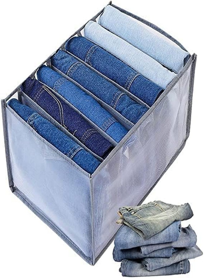 CREATIVNEST 7 Compartment Storage Box Foldable for Jeans, T-Shirts, Sarees & More Washable Cloth Drawer Divider & Closet Organizer for Clothes, Socks, Underwear, Towels (Multicolor) - Image 1