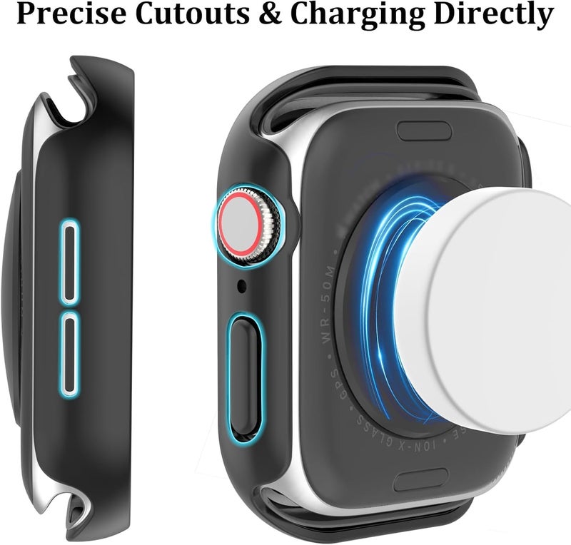 CASOSHIELD Thin Fit Case Compatible with Apple Watch Series 10 46mm Thin Hard PC Case for Apple Watch Series 10 46mm (2024) - Black - Image 5