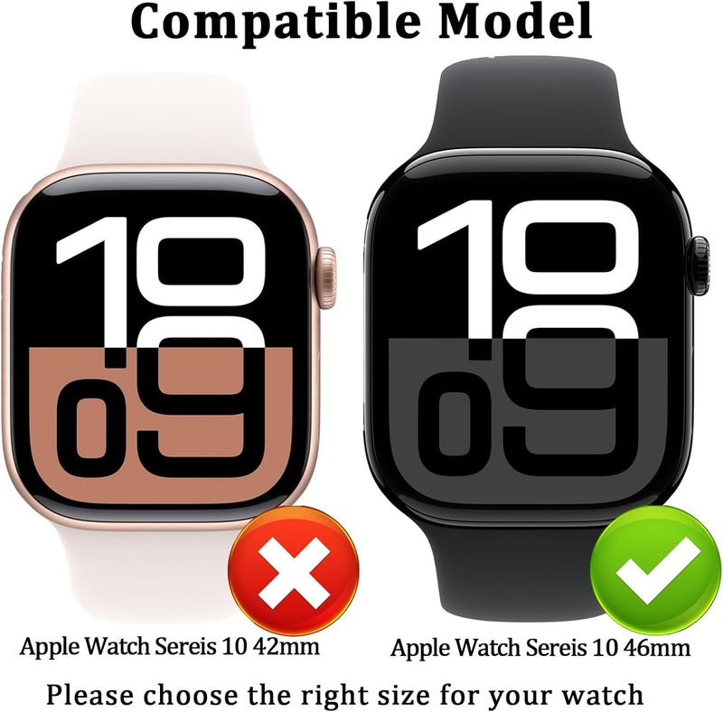 CASOSHIELD Thin Fit Case Compatible with Apple Watch Series 10 46mm Thin Hard PC Case for Apple Watch Series 10 46mm (2024) - Black - Image 2