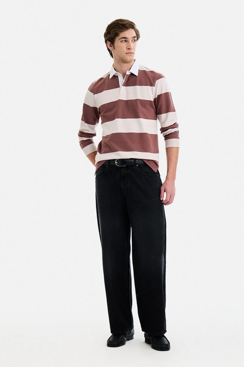 SNITCH Black Black Solid Wide Leg Casual Jeans for Men | Best Price UAE
