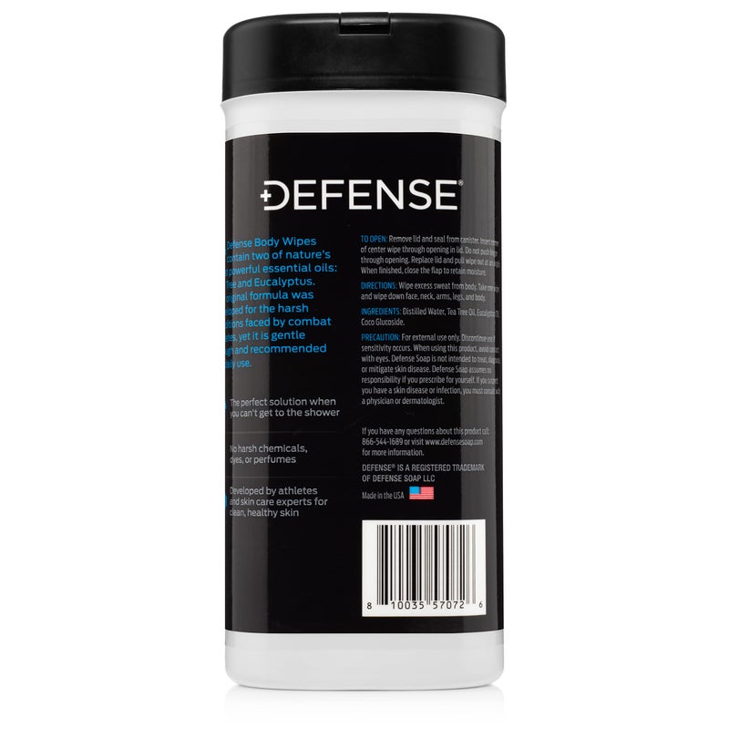 Defense Soap All Natural Body Wipes with Tea Tree Oil | Wrestling, Combat, Camping, Gym, Post Workout Shower Wipes for Men and Women. 40 Count - Image 5