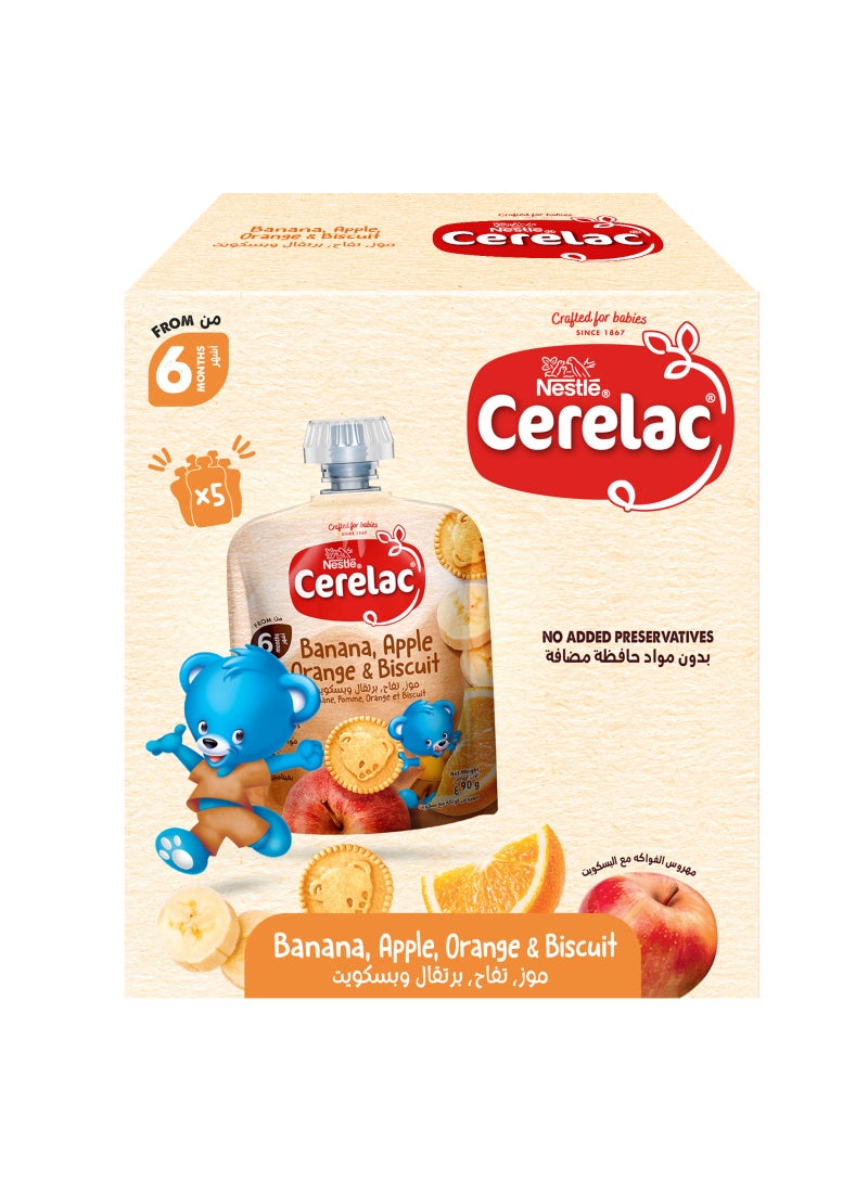 Cerelac Fruits Puree Pouch in Banana, Orange & Biscuit Value Pack - Image 5