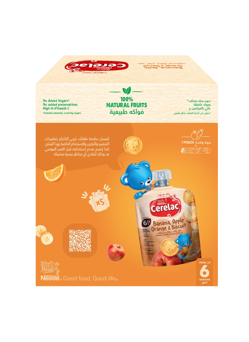 Cerelac Fruits Puree Pouch in Banana, Orange & Biscuit Value Pack - Image 4