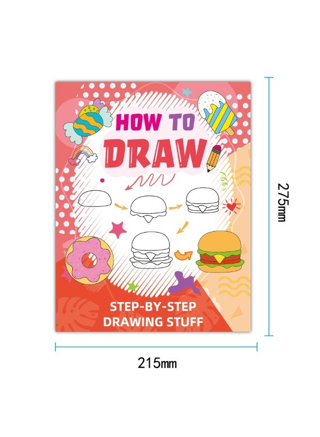 Capstro How to Draw Food Activity Book for Kids – Step by Step Drawing Workbook with Easy Food Sketch Tutorials, Creative Doodle Practice & Early Learning Art Book for Preschool Children – Food - Image 4