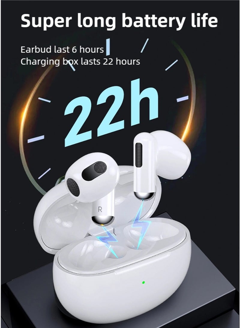 ZEPONOVA Wireless Bluetooth Earbuds Headphone & Earphones with Noise reduction Stereo Sound Bluetooth Earphone, Earbud Pro, White - Image 5