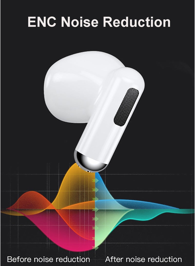 ZEPONOVA Wireless Bluetooth Earbuds Headphone & Earphones with Noise reduction Stereo Sound Bluetooth Earphone, Earbud Pro, White - Image 4