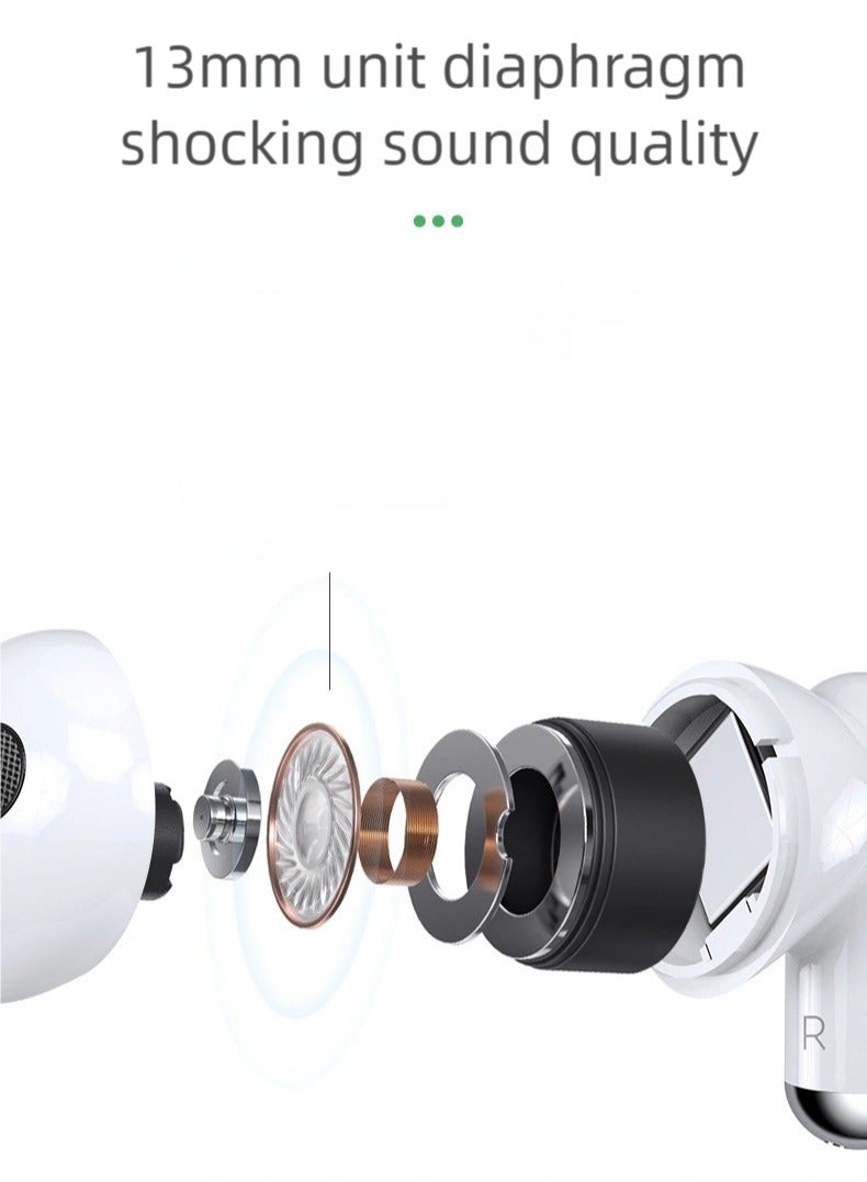 ZEPONOVA Wireless Bluetooth Earbuds Headphone & Earphones with Noise reduction Stereo Sound Bluetooth Earphone, Earbud Pro, White - Image 2