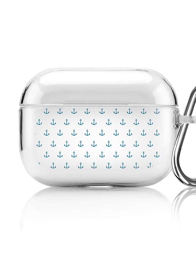 Stylizedd - Classic Clear printed Case for Apple AirPods Pro 2nd Generation Thin Transparent Cover [Designed for Apple AirPods Pro 2nd Generation] - Anchor blue - Image 1