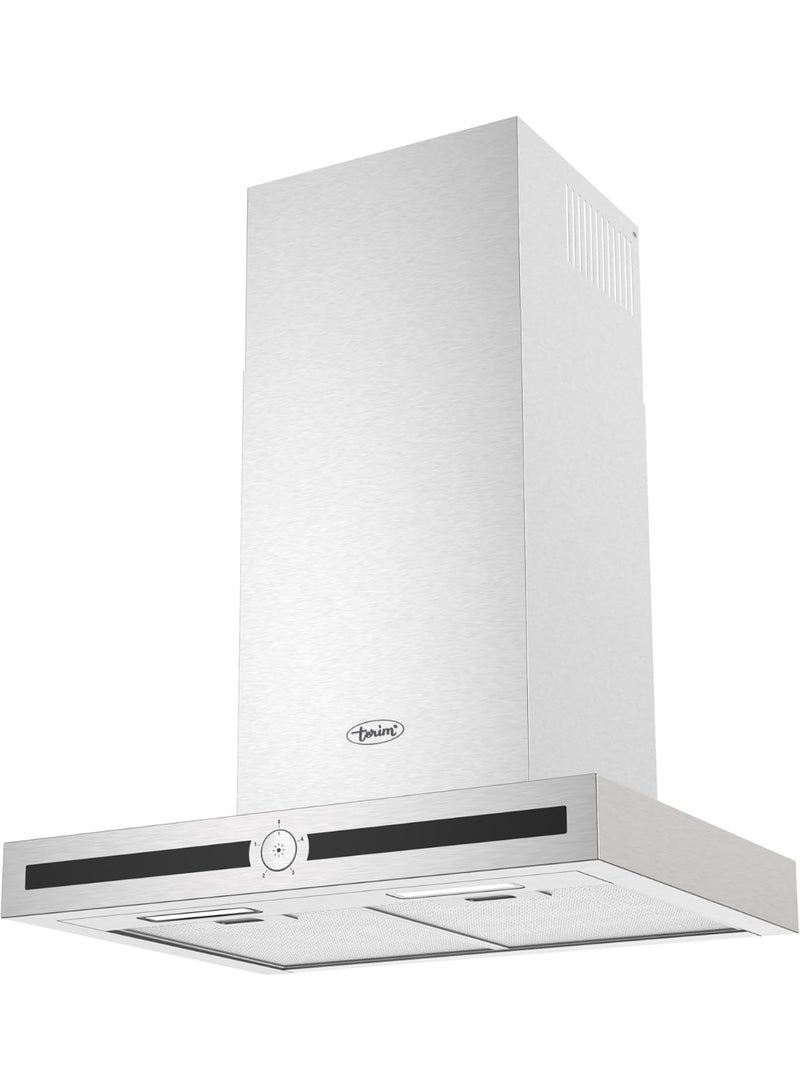 تيرم  Terim TERBIHT601SS, 60 cm Built-in T-shape Cooker Hood, Pop-up Control, Double Chimney, Made in Turkey, Stainless Steel Built-In TERBIHT601SS silver - Image 3