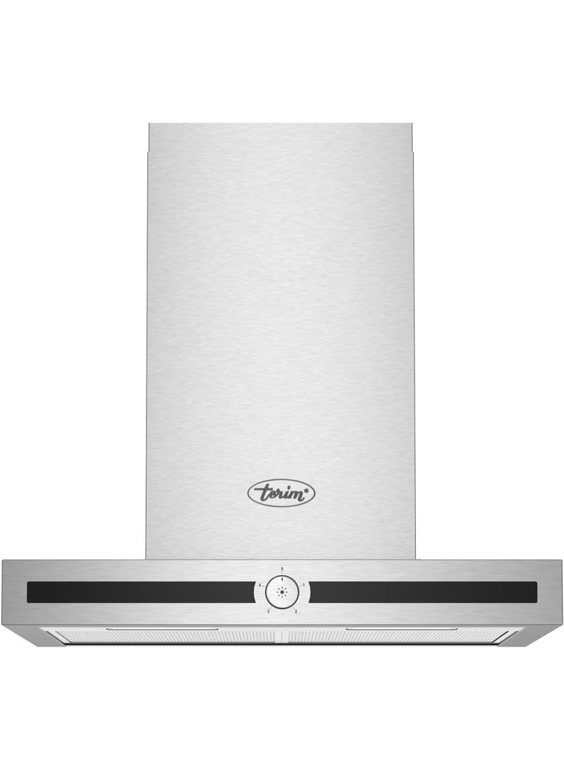 تيرم  Terim TERBIHT601SS, 60 cm Built-in T-shape Cooker Hood, Pop-up Control, Double Chimney, Made in Turkey, Stainless Steel Built-In TERBIHT601SS silver - Image 1