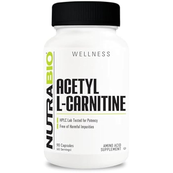 NutraBio Acetyl L-Carnitine (ALCAR) Supplement, 500mg - Support Natural Energy Production, Metabolic Management, and Overall Health, 90 Capsules - Image 1