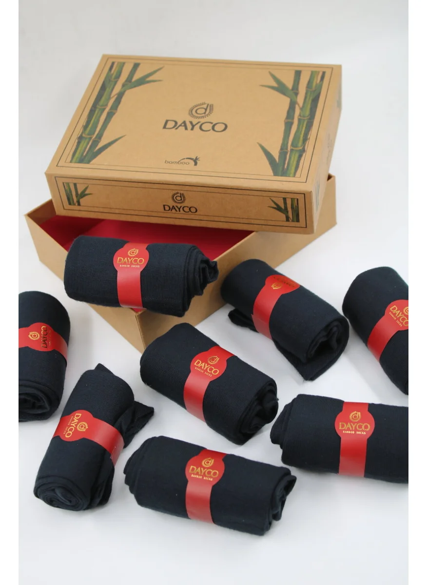 DAYCO Premium Bamboo Summer Socks Seamless Set of 8 Kraft Boxed Navy Blue 475