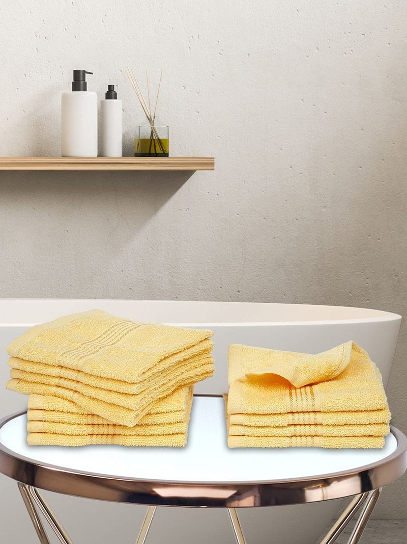 Kopa by Bianca 400 GSM 100% Cotton Soft Terry Towel l 12pc Face Towel l Face Towel for Women l Face Towel for Men l D`Ross l Lemon Yellow - Image 1