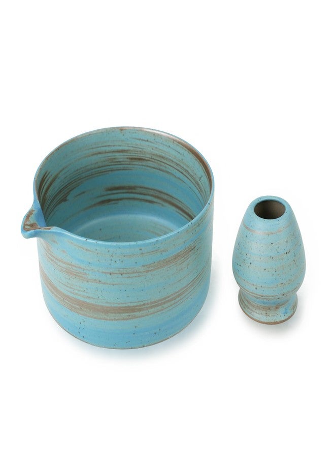 PUNNIO Japanese Matcha Bowl, Glazed Ceremonial Matcha Bowl with Whisk Holder for Matcha Powder/Matcha Tea - Image 1