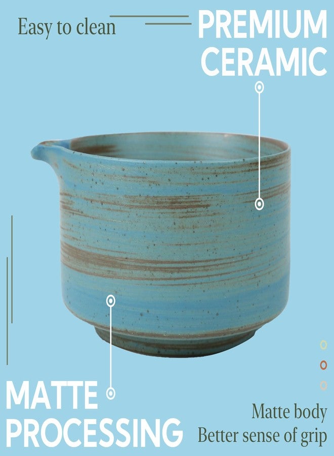 PUNNIO Japanese Matcha Bowl, Glazed Ceremonial Matcha Bowl with Whisk Holder for Matcha Powder/Matcha Tea - Image 3