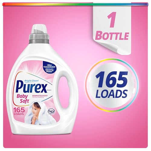 Purex Baby Laundry Detergent Liquid, Ultra Concentrated, 82.5 fl oz, 165 Loads, Hypoallergenic, Dye Free, Gentle on Skin - Image 3