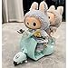 Liotww Motorcycles Scooter Toy Doll with Light and Music Cute Have a Seat Accessories Interactive Rotating Decor Desktop Ornaments for Collectors Blue - Image 4
