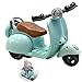 Liotww Motorcycles Scooter Toy Doll with Light and Music Cute Have a Seat Accessories Interactive Rotating Decor Desktop Ornaments for Collectors Blue - Image 2