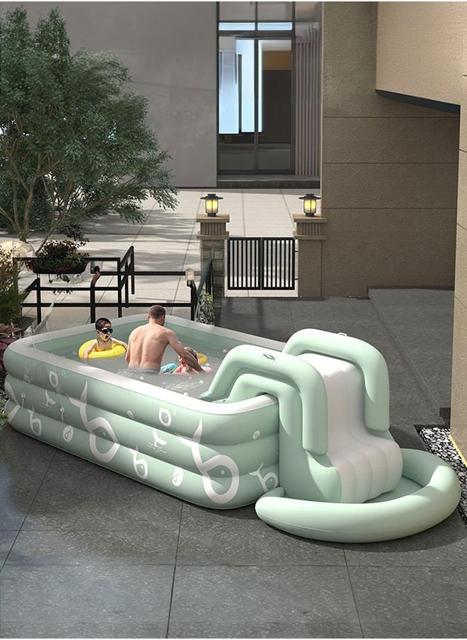 Occuwzz - Inflatable Swimming Pool Kiddie Pool Kid Pools For Backyard Swimming Pool For Family Adults Kids Toddler Giant Rectangle Lounge - Image 1