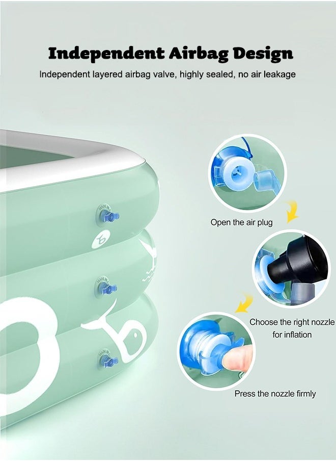 Occuwzz - Inflatable Swimming Pool Kiddie Pool Kid Pools For Backyard Swimming Pool For Family Adults Kids Toddler Giant Rectangle Lounge - Image 1